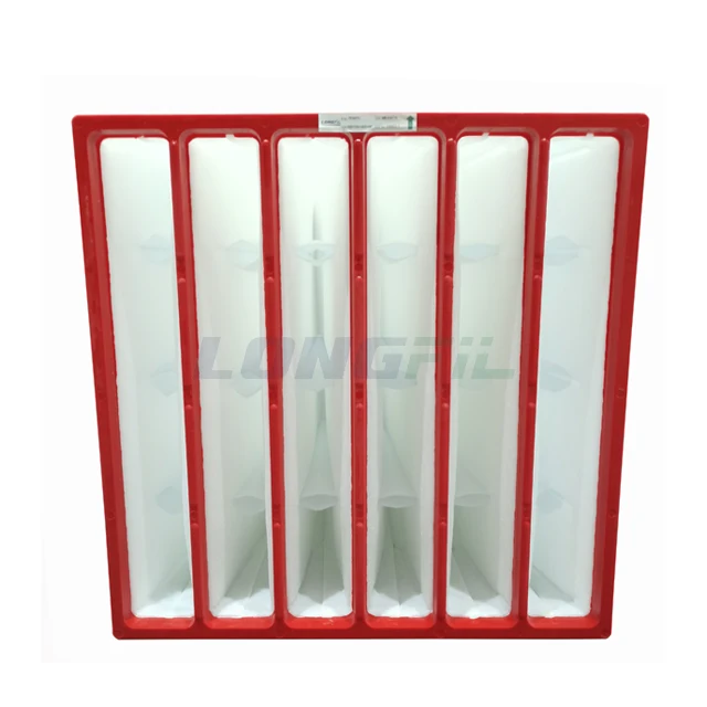 Medium Air Filter PU Frame Solid  Structure Self Supporting Hydrophobic Rigid Pocket Filter For Industry