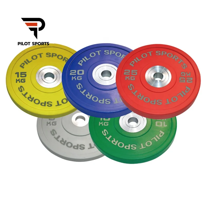 Pilot Sports Color CPU  Rubber Bumper Weight Plate Gym Fitness Barbell Training Weight Plates