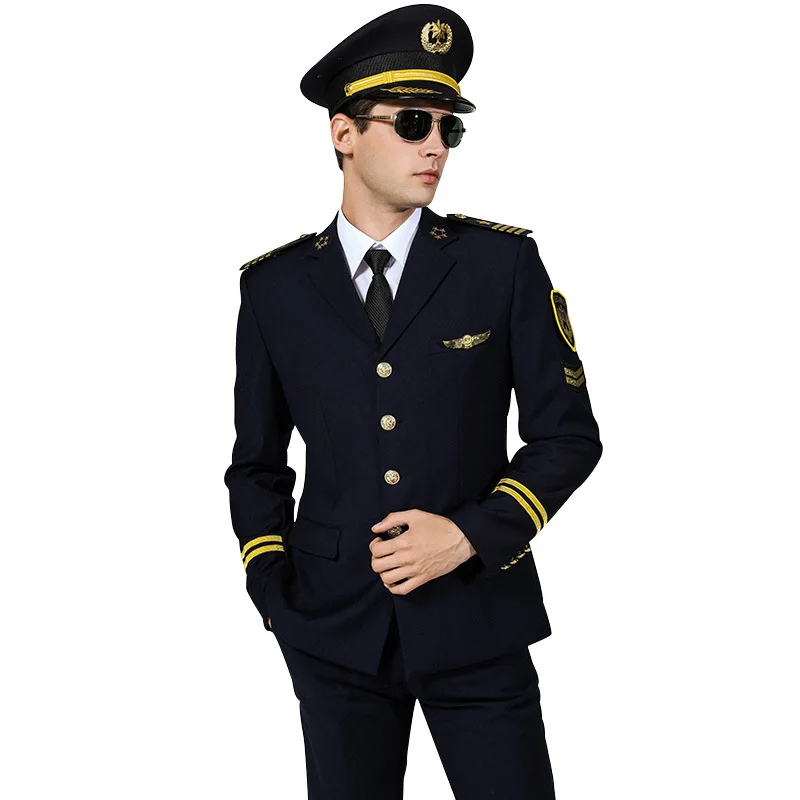 Custom design formal aviation uniform suit shirts design for airline pilot uniform