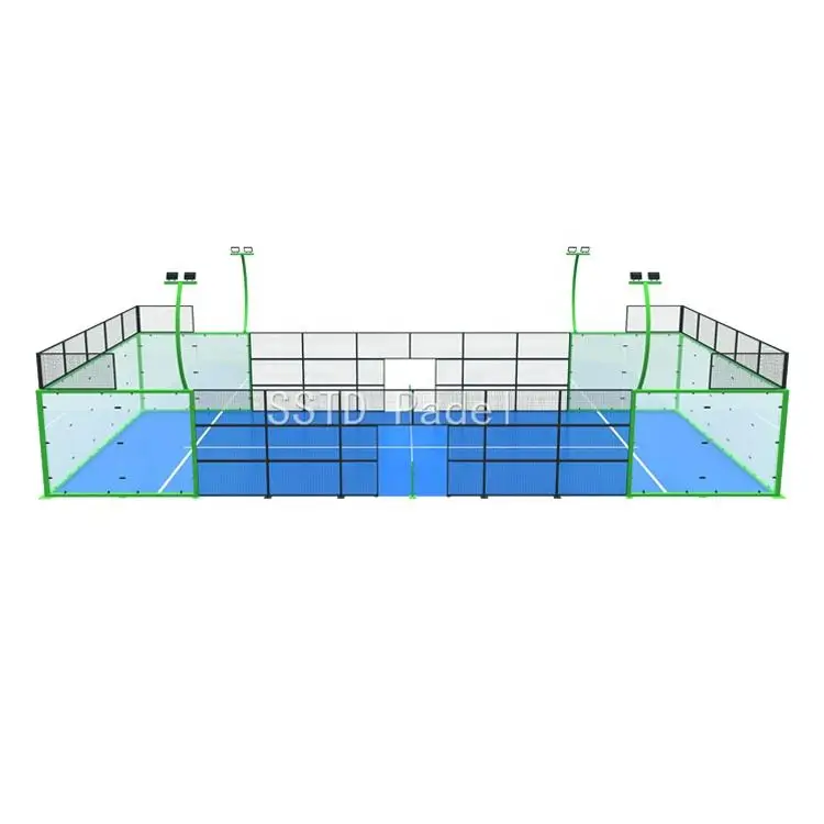 Оптовая продажа от производителя закрытый открытый корт стеклянный Padel-корт весло панорамный Padel теннисный