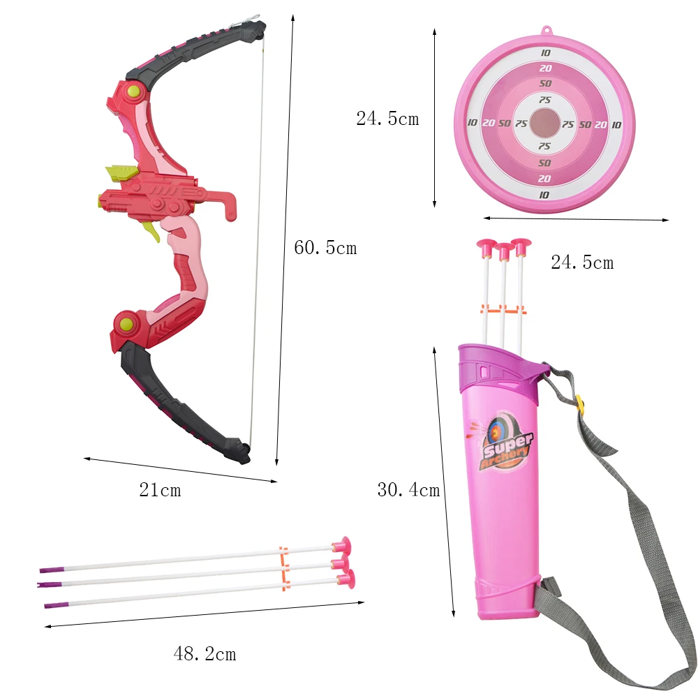 Kids Shooting Bow With 3 Suction Arrows Target Arrow Quiver Bow Arrow Toy Sets Children Practice Game Toy Archery Accessories