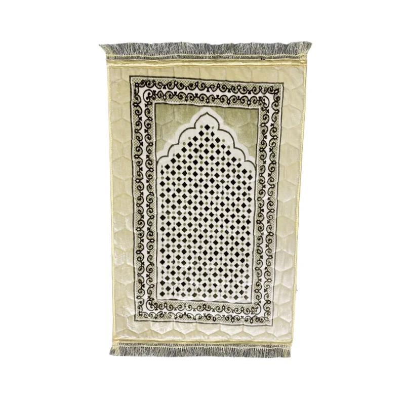 Personalized Prayer Rug Mosque Shape Muslims Prayer Mat Rectangle Embossed Tapis 65x110cm Soft Carpet for Praying