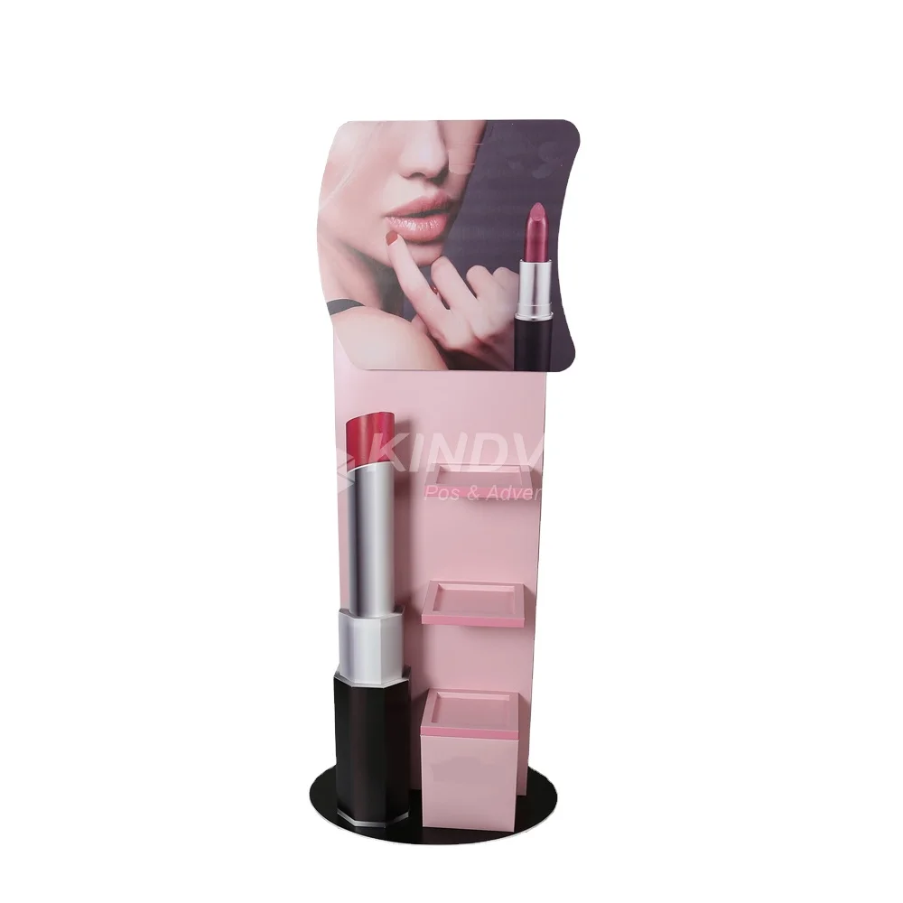 Hot Sell Makeup Cardboard Display Shelf Cosmetic Paper Display Furniture Lipstick Display Stand Supermarkets Advertise Promotion