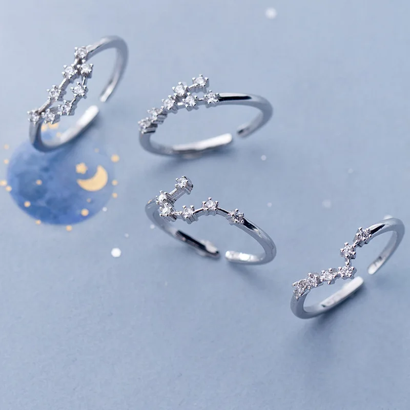 Delicate  Hot-sale Gold S925 Adjustable CZ Ring