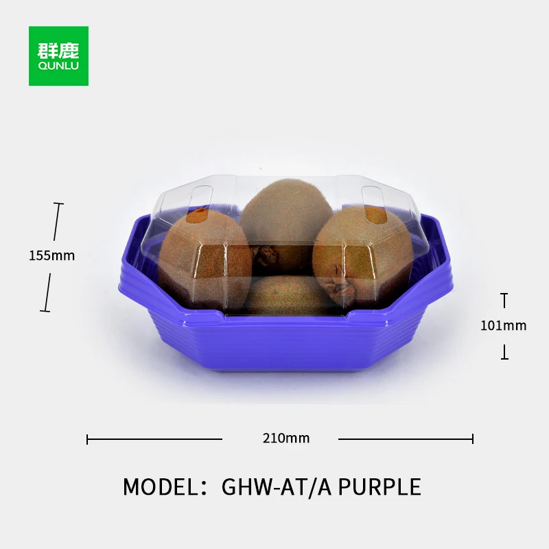 Factory Supply Disposable PET Food Container Green Transparent Plastic Packaging Box Tomato Candy Blister Storage Embossing