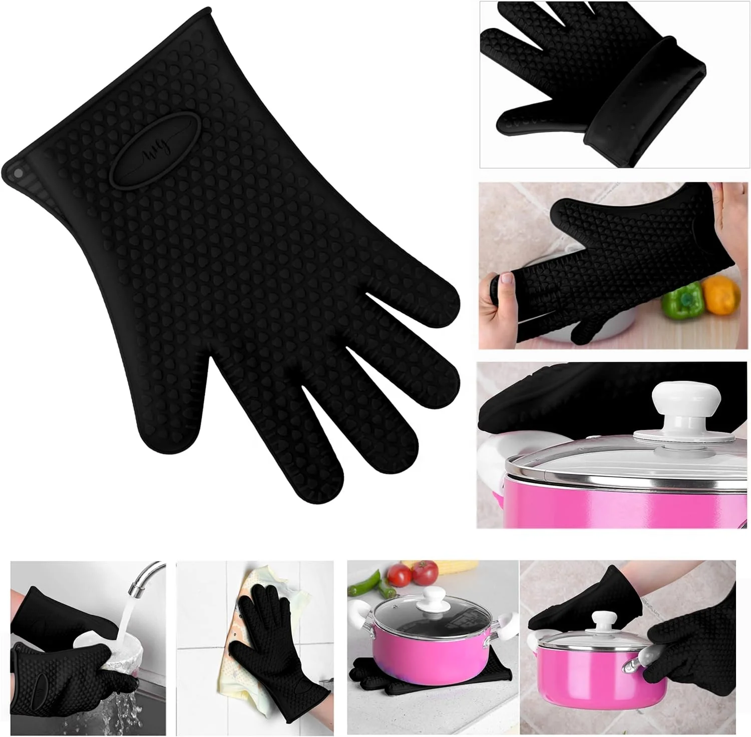 Amazon Suppliers Kitchen Oven Extreme Heat Resistant Gloves Silicone Bbq Gloves For Grill Gloves