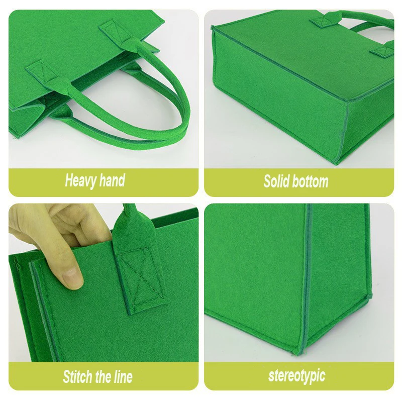 Reusable Custom Logo Eco-friendly Casual Large Capacity Felt Bag Women Felt Tote Bag Handbags Wool Felt Shopping Bag