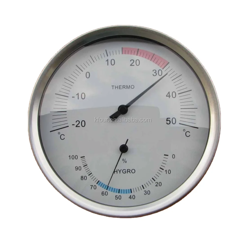 Metal weather station accessories with barometer thermometer hygrometer and clock mechanism movement