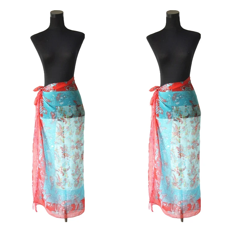 High Quality Customaize Printing Design RPET Polyester Chiffon Sarong Beach Pareo