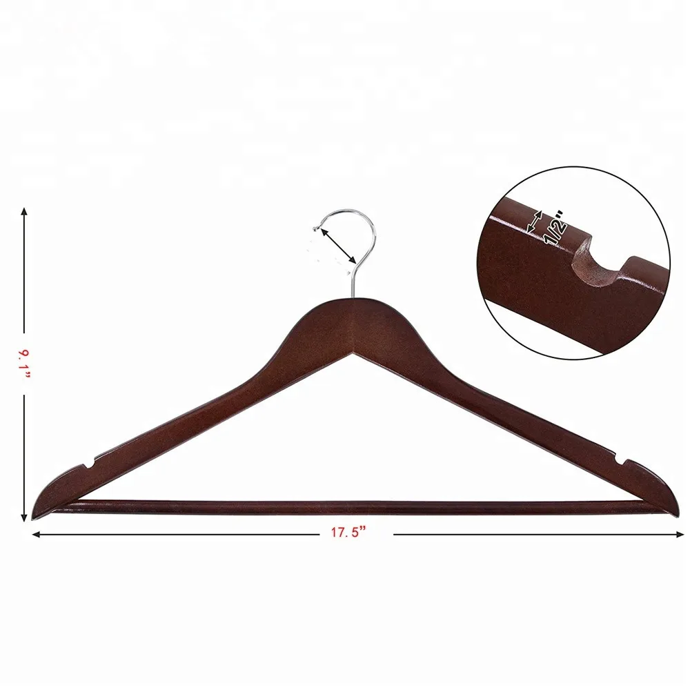 Yikai Wholesale Hangers Supplier Wood Antique Hangers Wooden Custom Wood Hangers