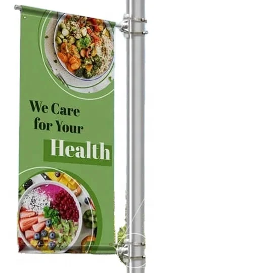 Single side Pole street banner,Street Pole Banner Brackets Hardware,Aluminum street light pole