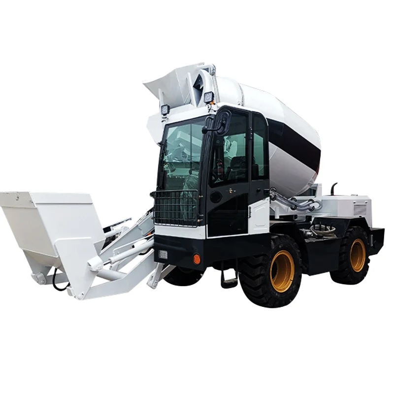 Self loading concrete mixer truck with pump diesel machine with water pump small portable concrete mixer machine