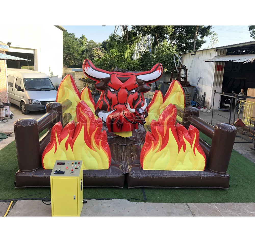 Commercial electric bullfighting flame matching inflatable mechanical bullfighting competition For Sale