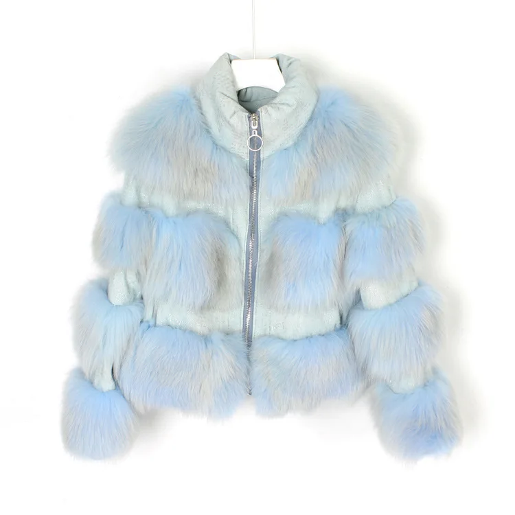 Новый дизайн 2021, женская одежда, короткая куртка из лисьего меха, Женское зимнее кожаное пальто из натурального меха