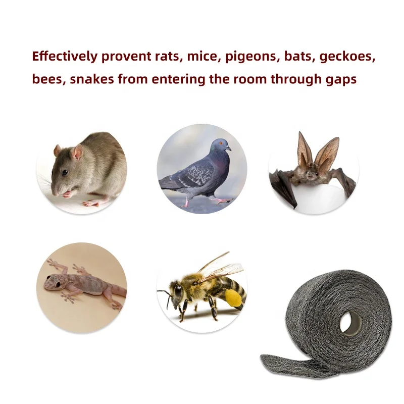 Rodent Proof Metal Wire Mesh Roll Mouse Control Steel Wool Rat Hole Fill Fabric