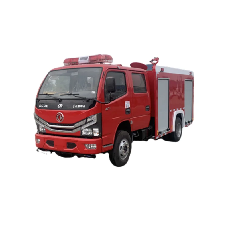 mini small Dongfeng 2 ton holding 2+3 men jet height 40m maximum 100km/h water tank fire truck