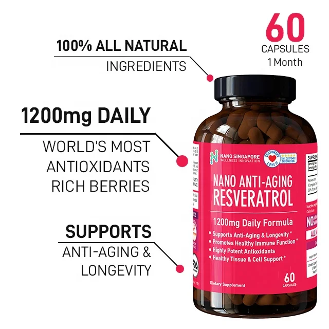 GMP Certified Facilities All Natural Anti-Aging Resveratrol Skin Lightening Pills Capsule