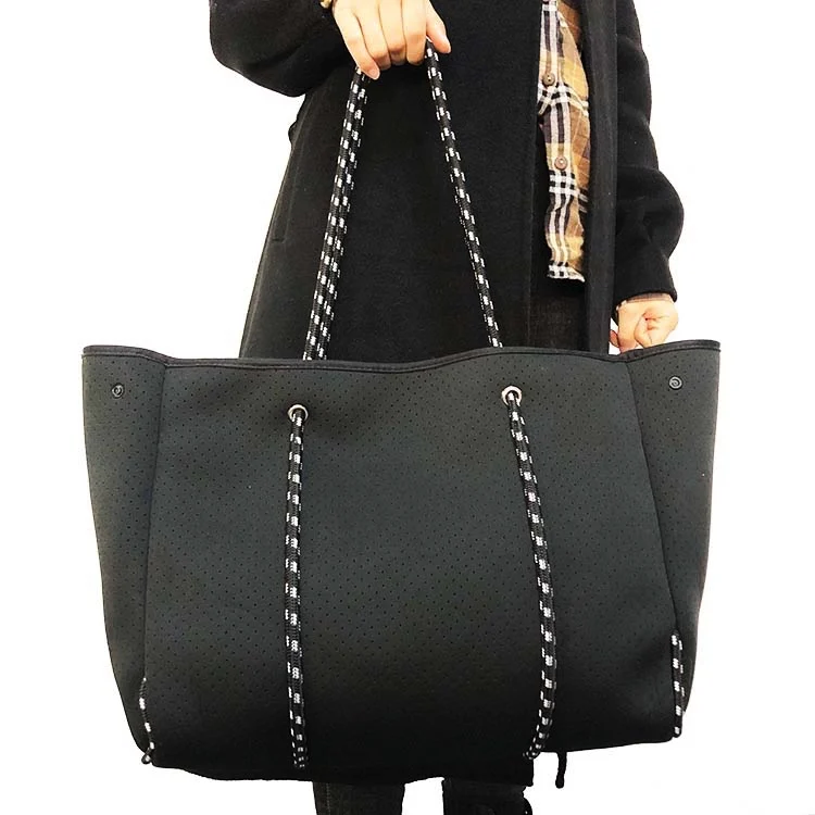 Summer New Design Neoprene Beach Bag Large Capacity Neoprene Perforated Neoprene Tote Bag