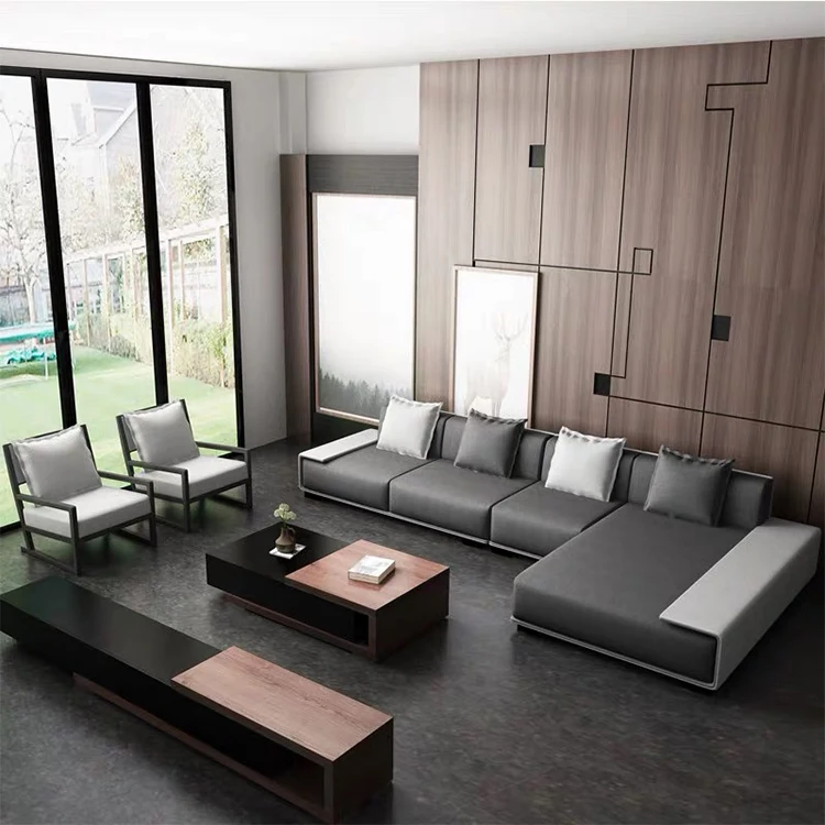 Delivery within 2 dayas design germany modern luxury villa living room large sectional corner l shape sofa for reception