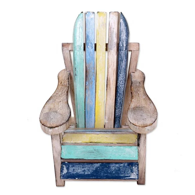 beach chair/Decorative Artisan Hand Carved Albesia Wood Chair Statuette