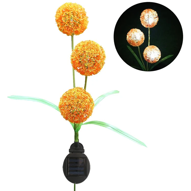 Садовый светильник на солнечной батарее, уличная Водонепроницаемая светодиодная лампа с белым одуванчиком, ландшафтный декоративный светильник с заземлением