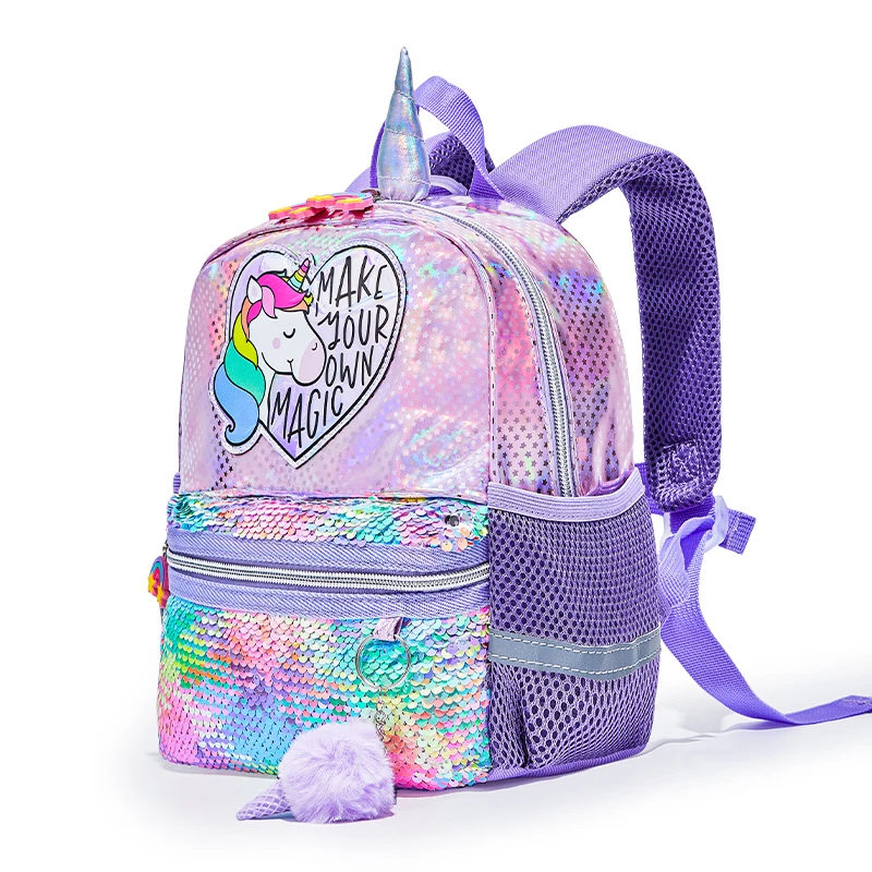 Rainbow Sequins Unicorn Cute Morral Escolar Girl Teen Student Backpack Kids Bag School Bag For 3-6 Years Children