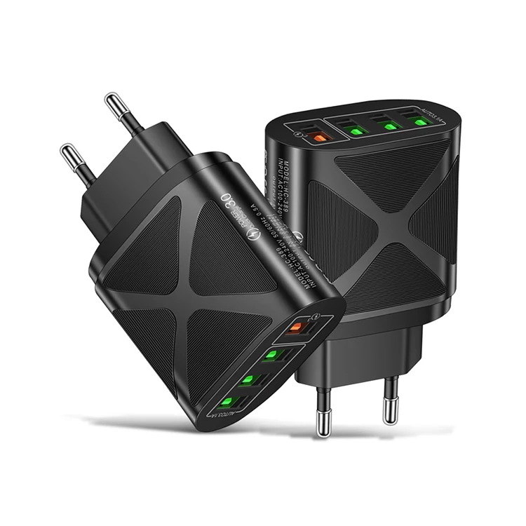 
 Сетевое зарядное устройство QC 3,0 с 4 USB-портами, 5 В, 3 А  