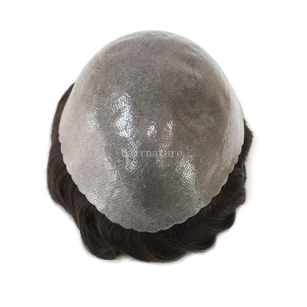 Skin V - PU Toupee Human Indian Hair Unit For Men Prosthesis