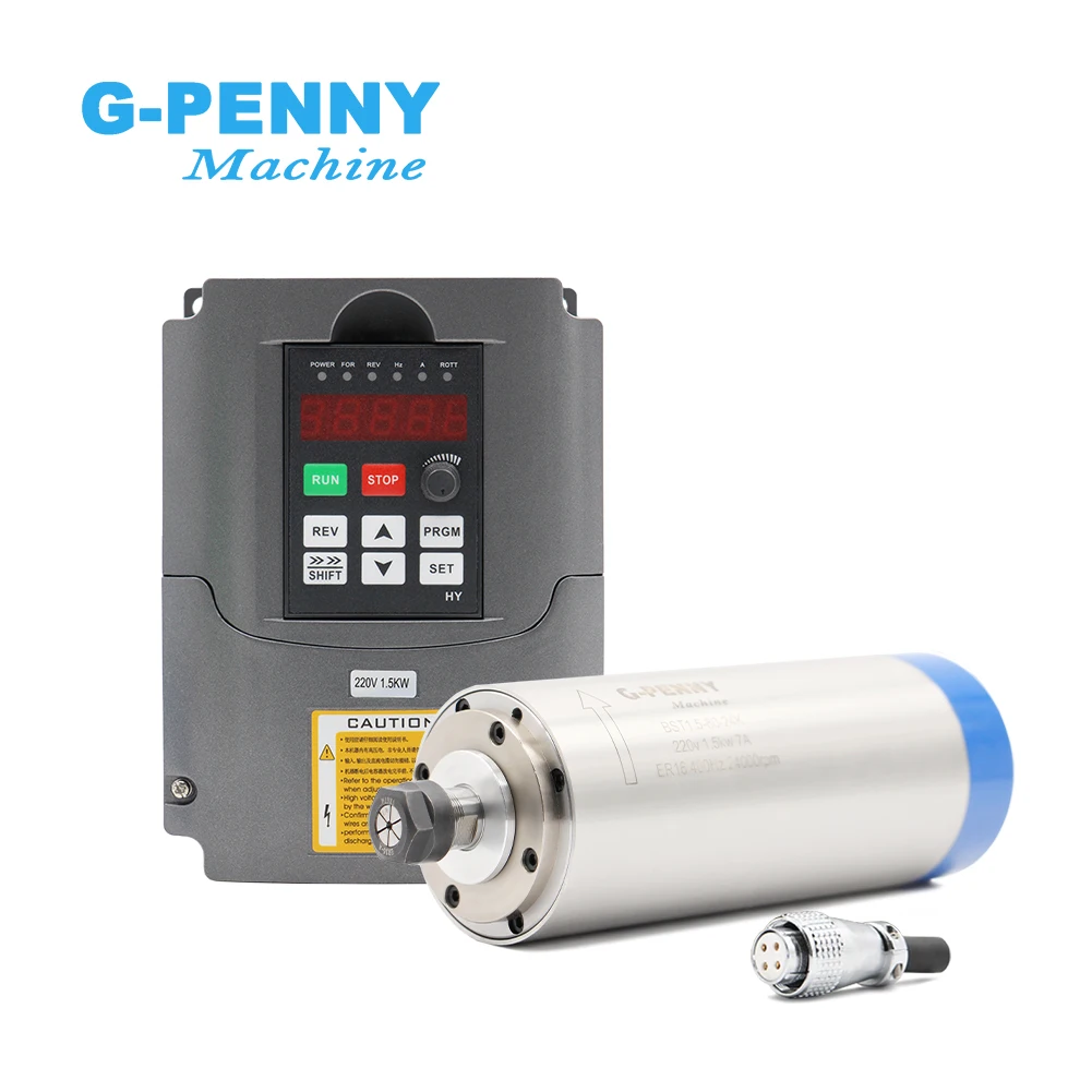 1.5kw ER16 D80mm Water cooled spindle Kit 1.5KW HY Inverter Used for CNC Milling Spindle motor