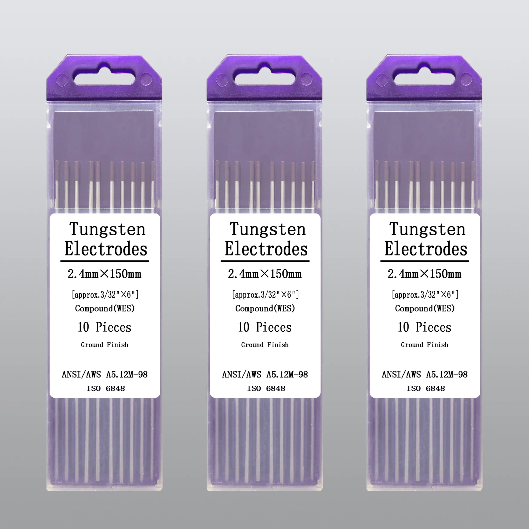 compound tungsten electrodes 2/25` x 7` WE3 /WS2  purple  for TIG arc welding electrode