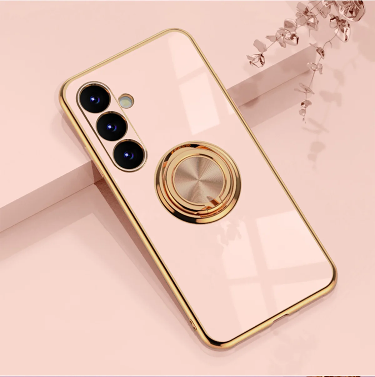 2023 New 6D Plating Shockproof Stand Back Cover Magnetic Ring Holder Phone Case For Samsung Galaxy A54 A14 A34 5G