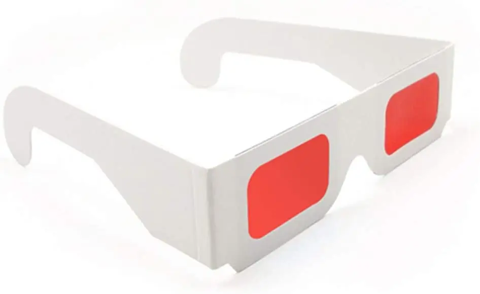 Paper 3D Secret Decoder Glasses - Spy Style Glasses - Red Red Filters Lenses-White Color Frame Secret Reveal