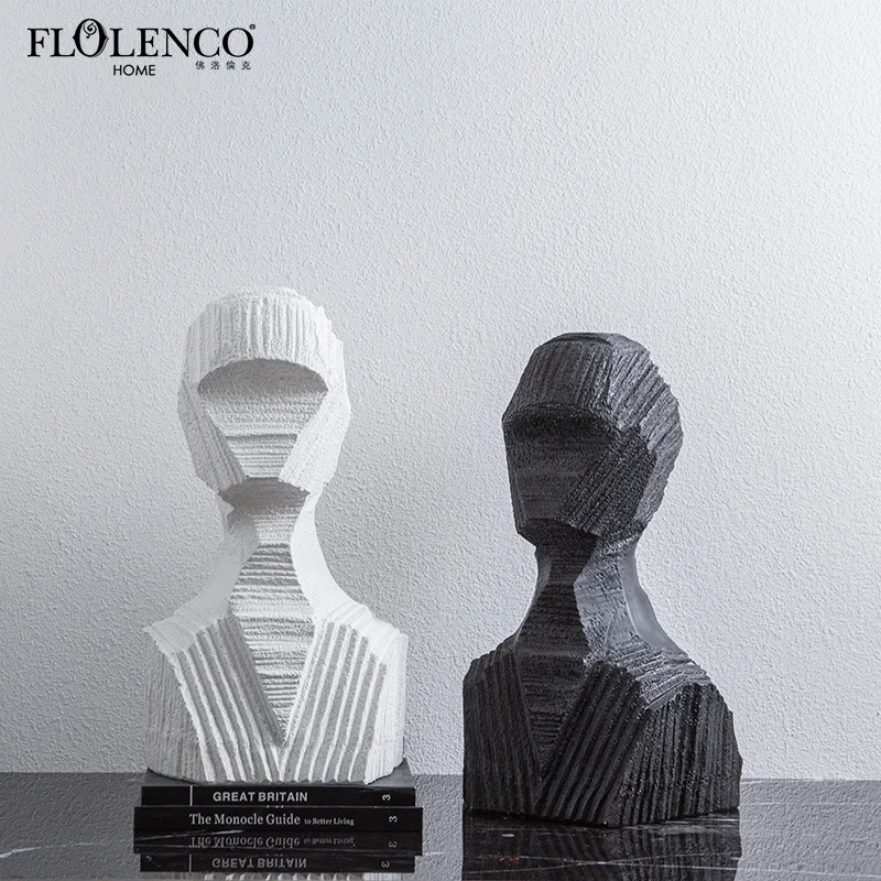 стола, гостиной, поделки, абстрактная скульптура, полирезина, белый, черный, украшение для головы человека