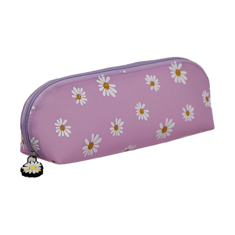Attractive Price New Type Purple Pencil Case Daisy Flower High Quality