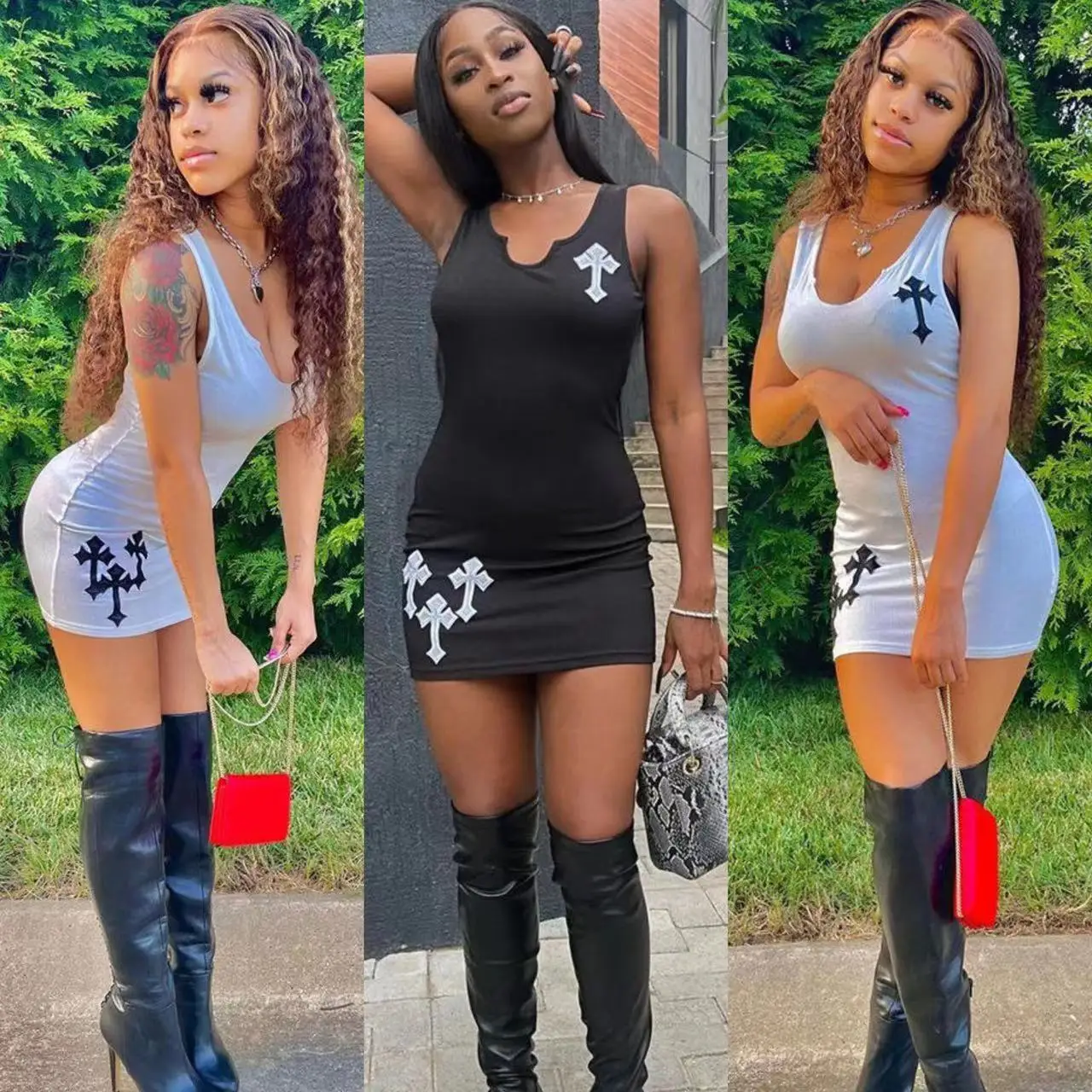 Sexy Hot New Style Dress Customized 2023 Sweater Midi Dresses Women Elegant Girls Casual Dresses