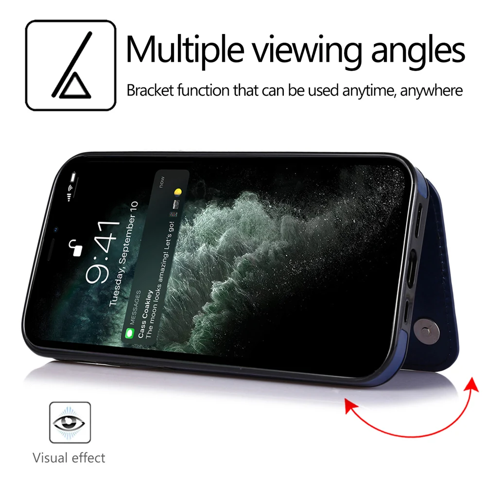 Flip cover Mobile Phone Leather Case for iPhone 14 13 12 11 Pro Max For Samsung S23 S22 S21 S20 ultra Card Holder Wallet Cover