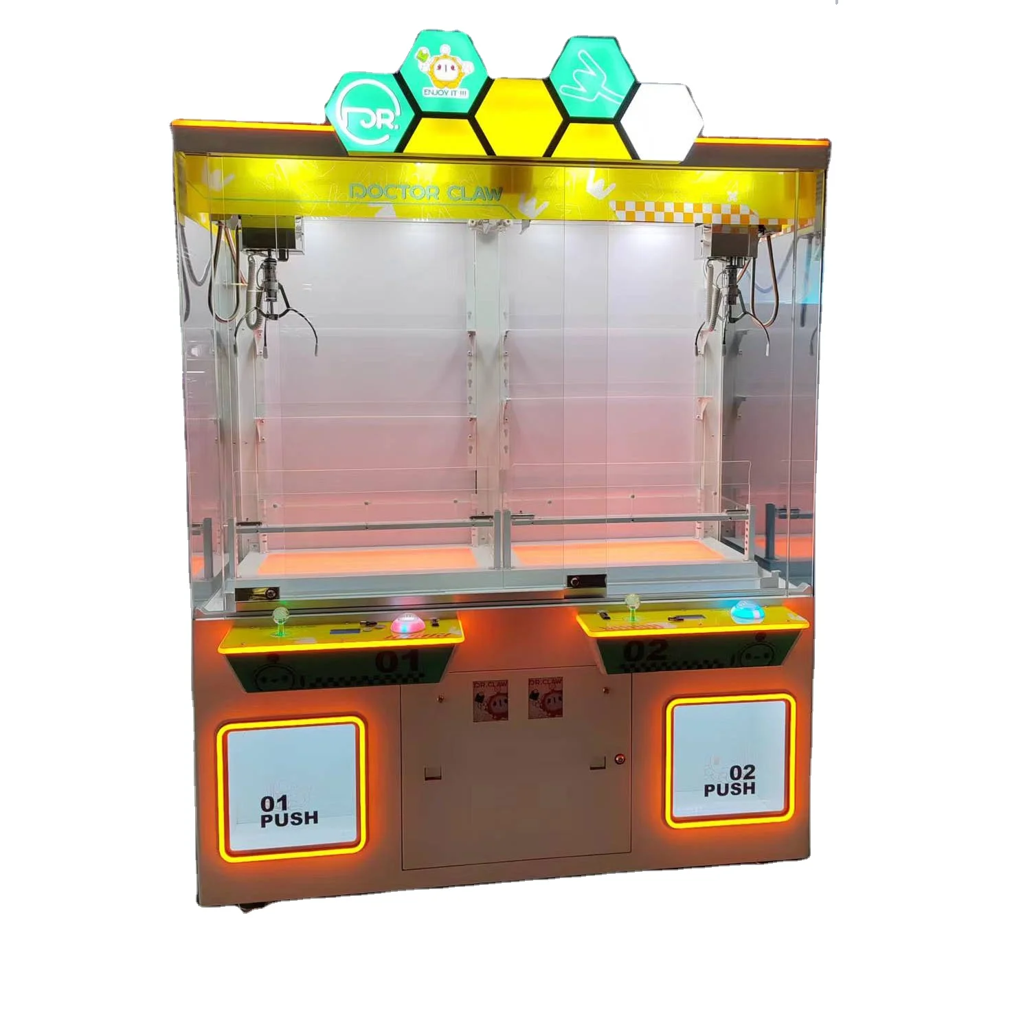 Kid Park Paradise 2 players crane claw machine dual-claws coin-operated crazy toy 2 claw crane game machine with bill acceptor
