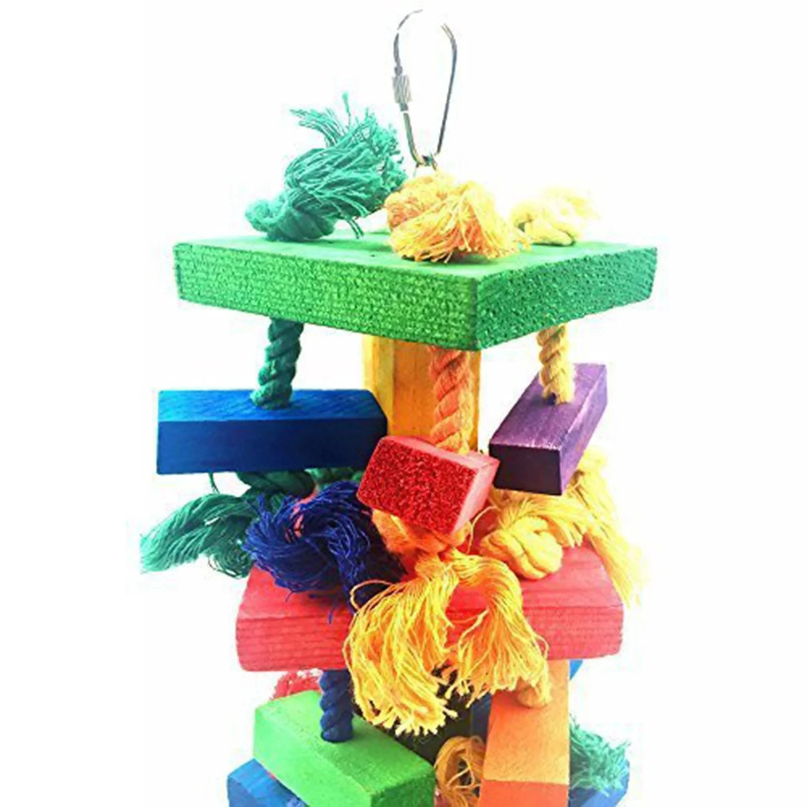 ZMaker New Wooden Cotton Parrots Macaws Bite Bird Parrot toy Wooden Multicolore Bird Parrot Chew Toy