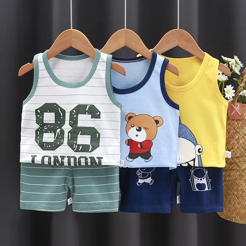 2023 Summer Short Sleeves Boys Girls Baby Set 1-5 years 12-18 Months Girls Clothing Sets