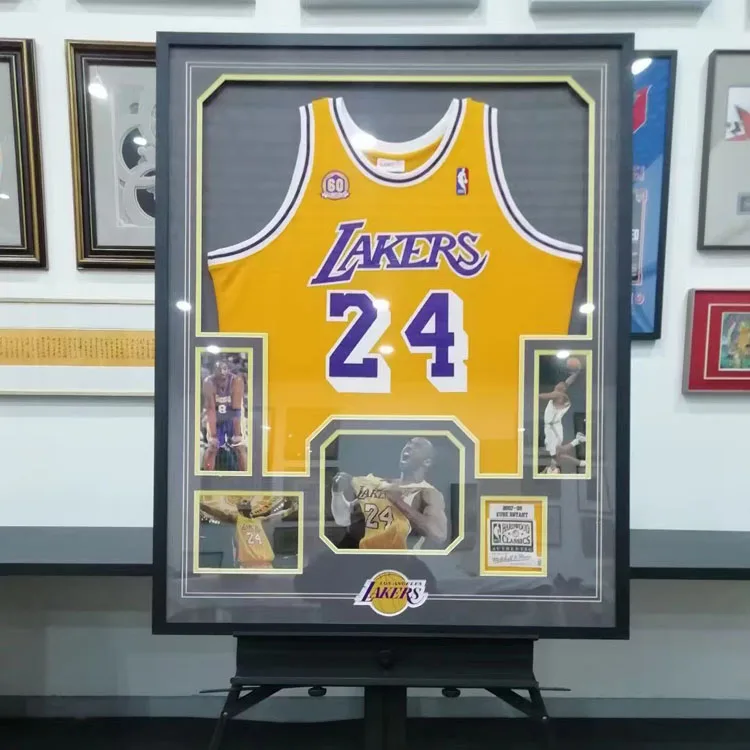 Clear Acrylic Football T Shirt Jersey Display Case High-end Jersey Frame Display Case Wooden Photo Frame