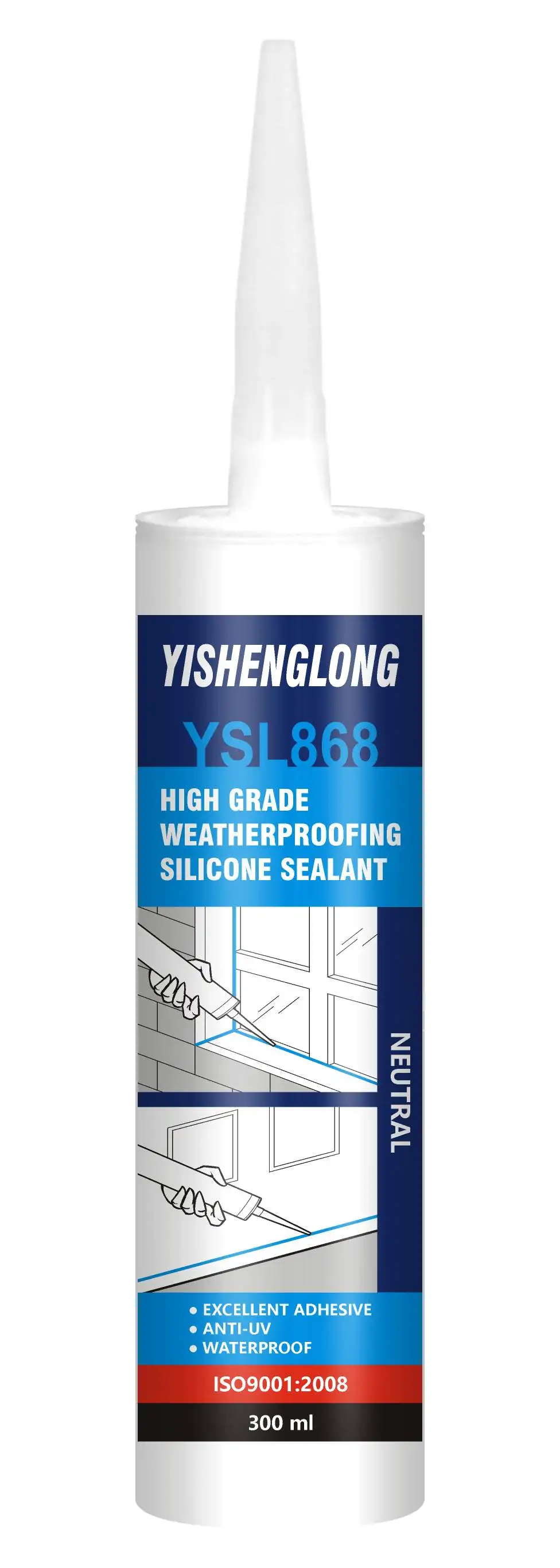 YSL-868 Neutral clear silicone sealant without acid bathroom floor bulk buy