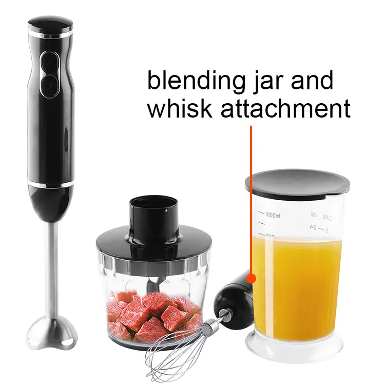 Immersion Hand Blender Electric Hand Held Blender Crusher Push Button Multifunctional Household Plastic 2 Speeds 3 in 1 300 1.5