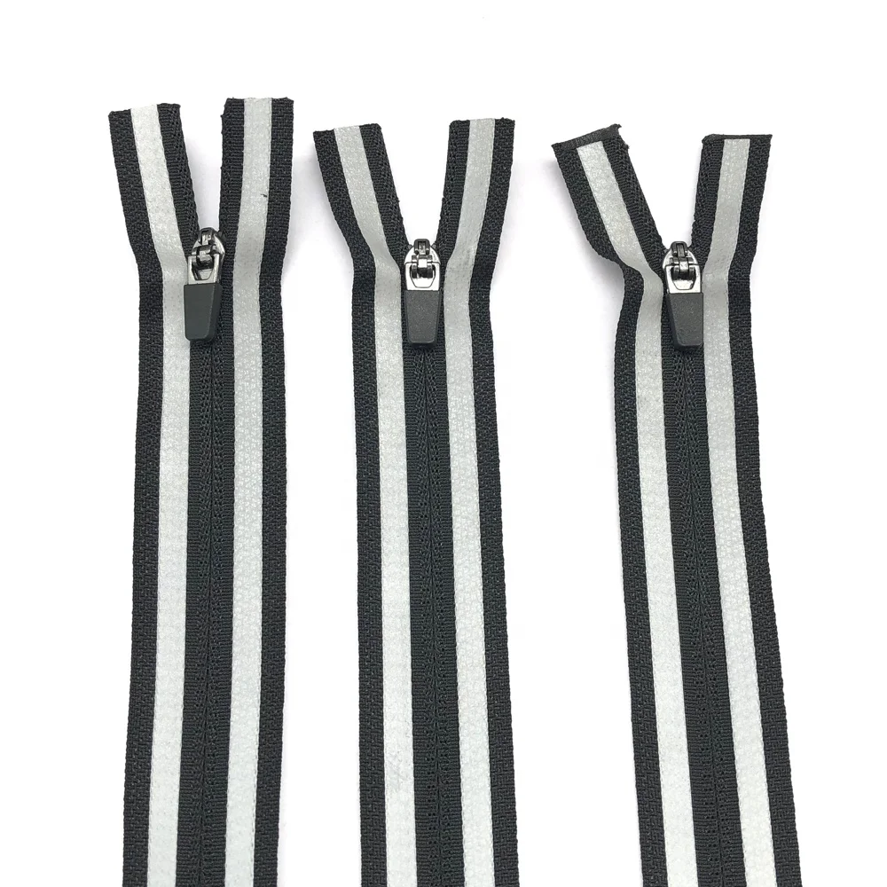 Reflective Reversible  Zipper 3# High Quality Soft Durable Nylon Zipper Long Chain