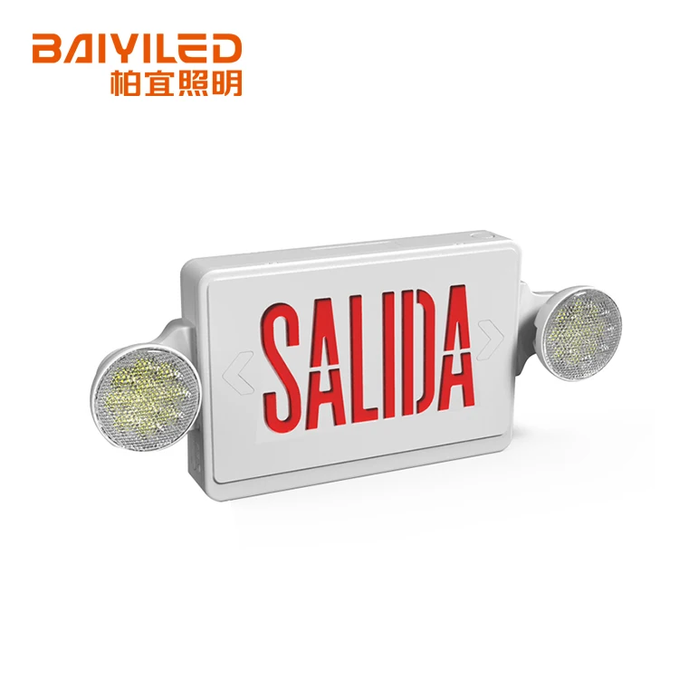 Salida Combo Exit Sign Top 1 Dual Lamp Exit  Emergency Light 3Hrs