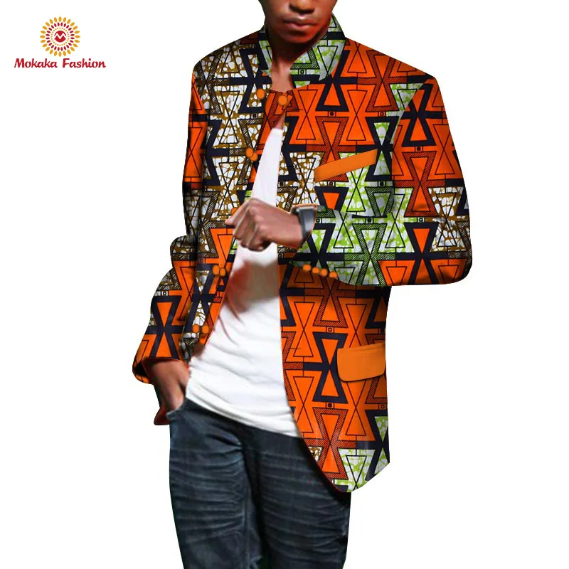 Hot Selling Luxury African Men Colors Printed Slim Long Sleeve Turn Down Collar Shirts