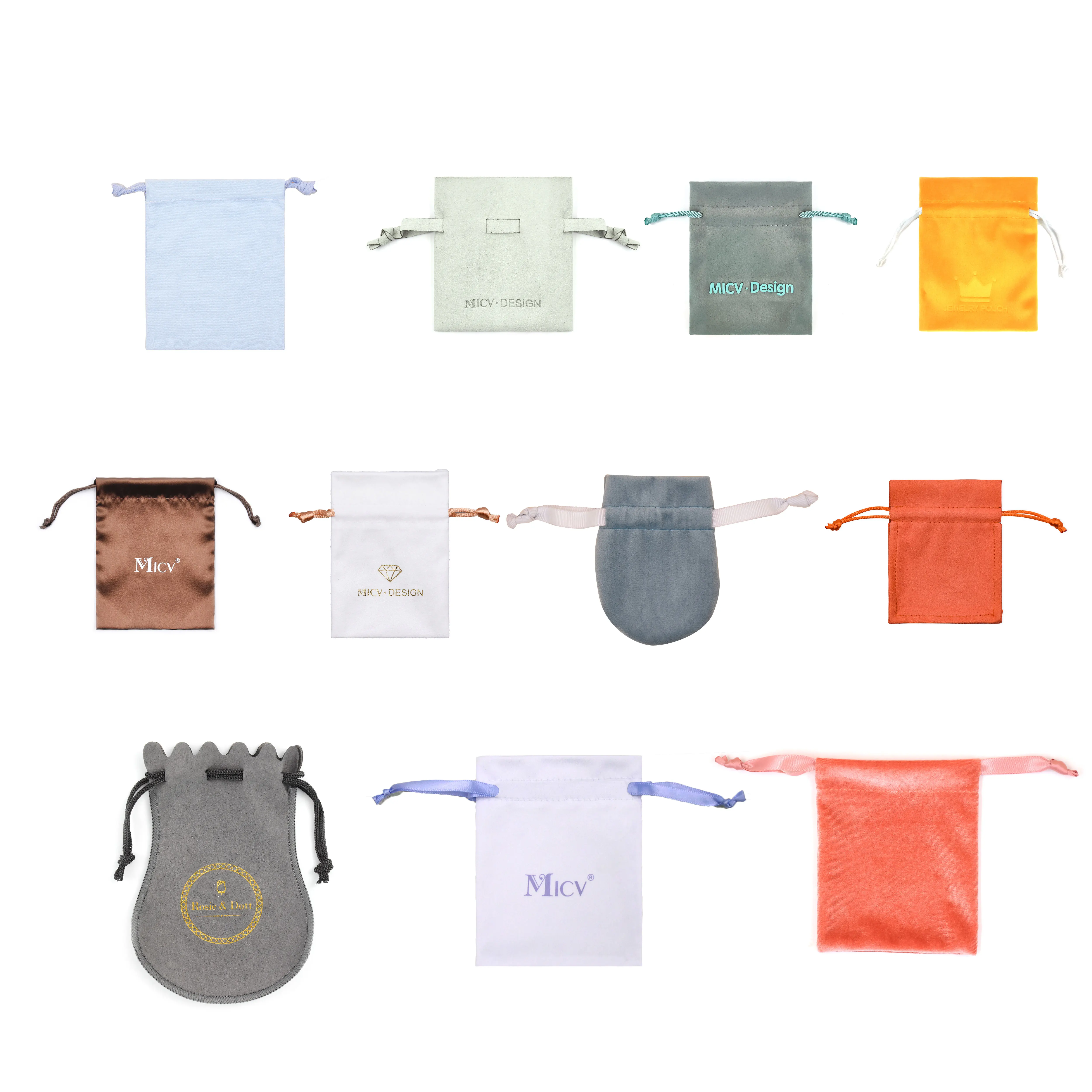 Fashion soft high quality flannel velvet pouch mini custom logo drawstring pouches for jewelry and gift