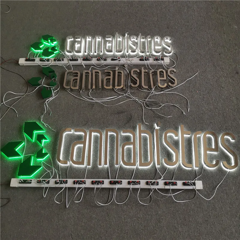 Custom led backlit letters stainless steel letter sign 3d led sign light aluminium channel letter for shop