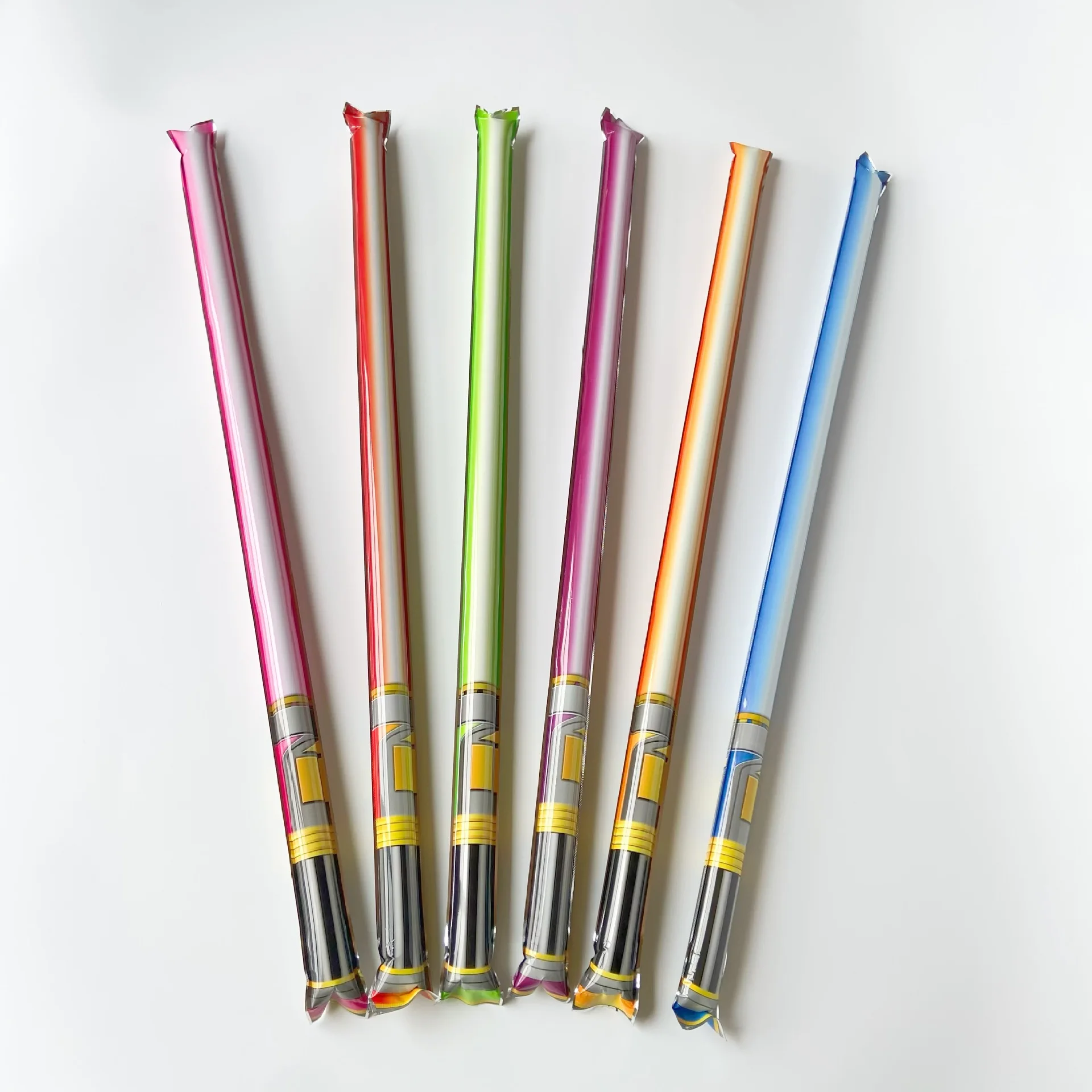 Wholesale 70CM Self Inflating Balloons Refueling Rod Boosts PK Laser Rod Long Stripe Foil Balloons