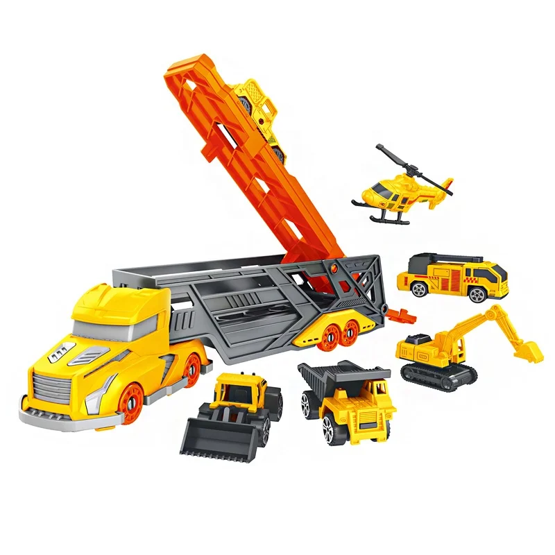 Construction truck toys cars carrier transport trucks toy for kids
