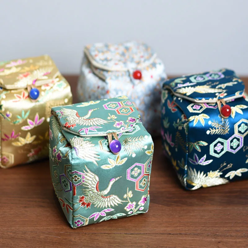 Japanese Handmade Travel Teacup Protection Bag Portable Thickened Anti-Fall Cotton And Linen Tea Set Storage Bag